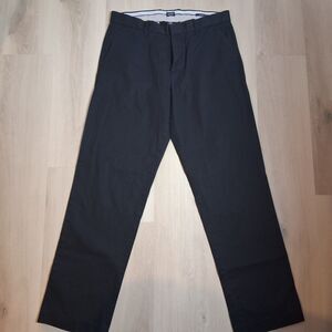 GAP Tailored Khakis Mens 32x34 Black Relaxed Fit Chino Pants Flat Front